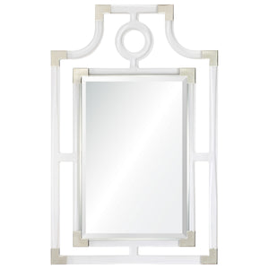 Acrylic Pagoda Mirror – Silver Accents