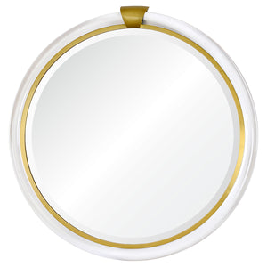 Round Acrylic Mirror – Brass Accents