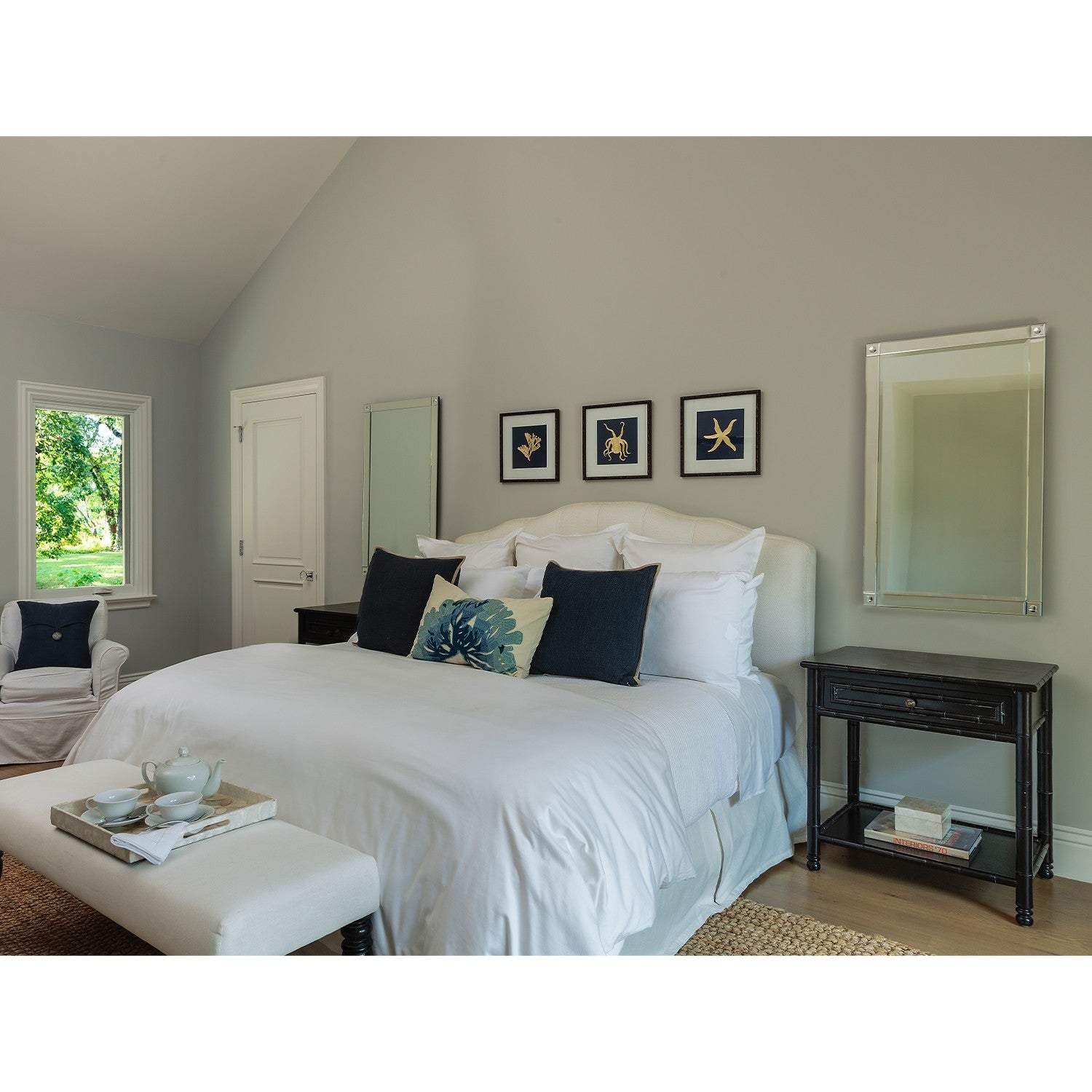 Mirror Framed Mirror with Corner Detail - Available in 2 Sizes