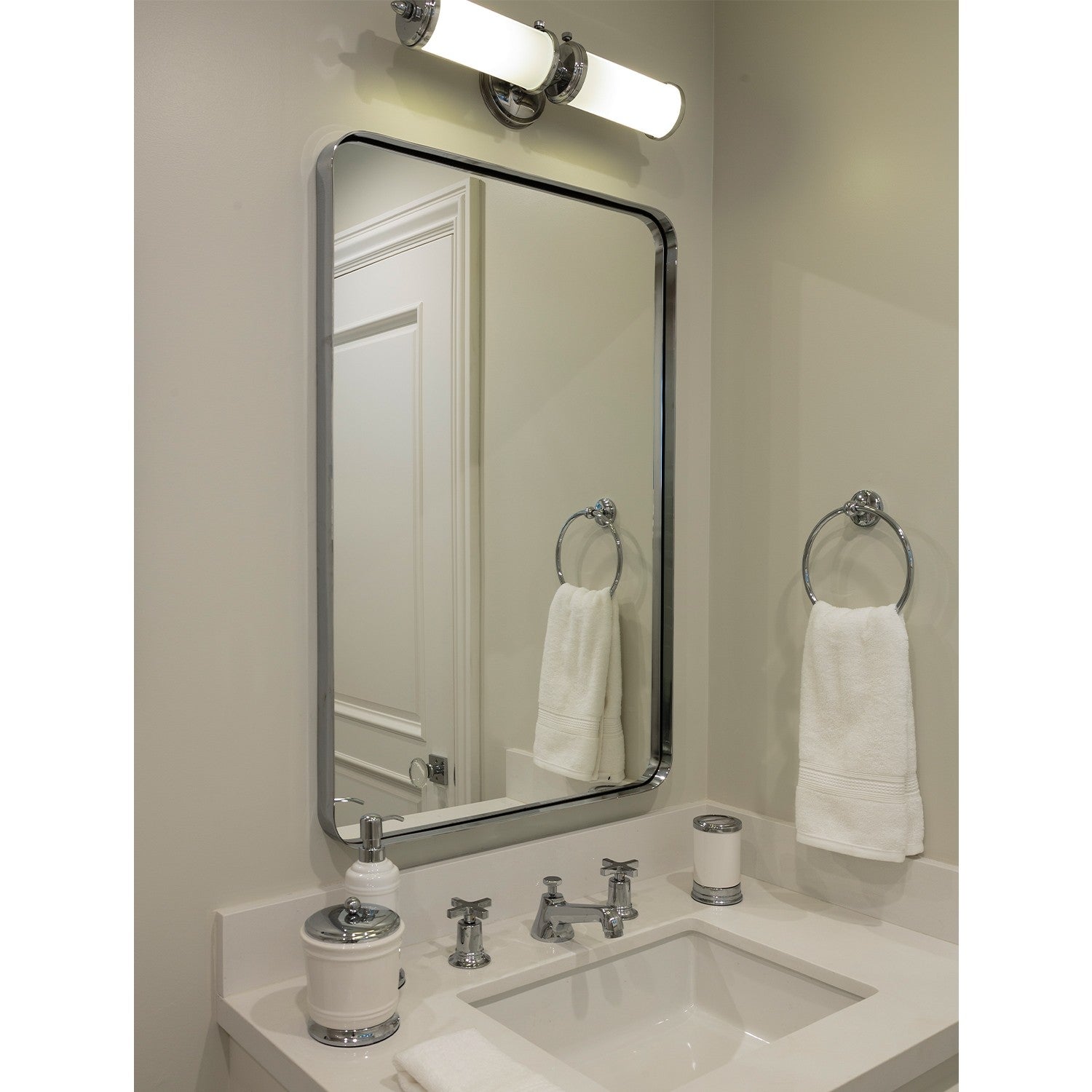 Rounded Corner Mirror - Available in 2 Finishes & 2 Sizes