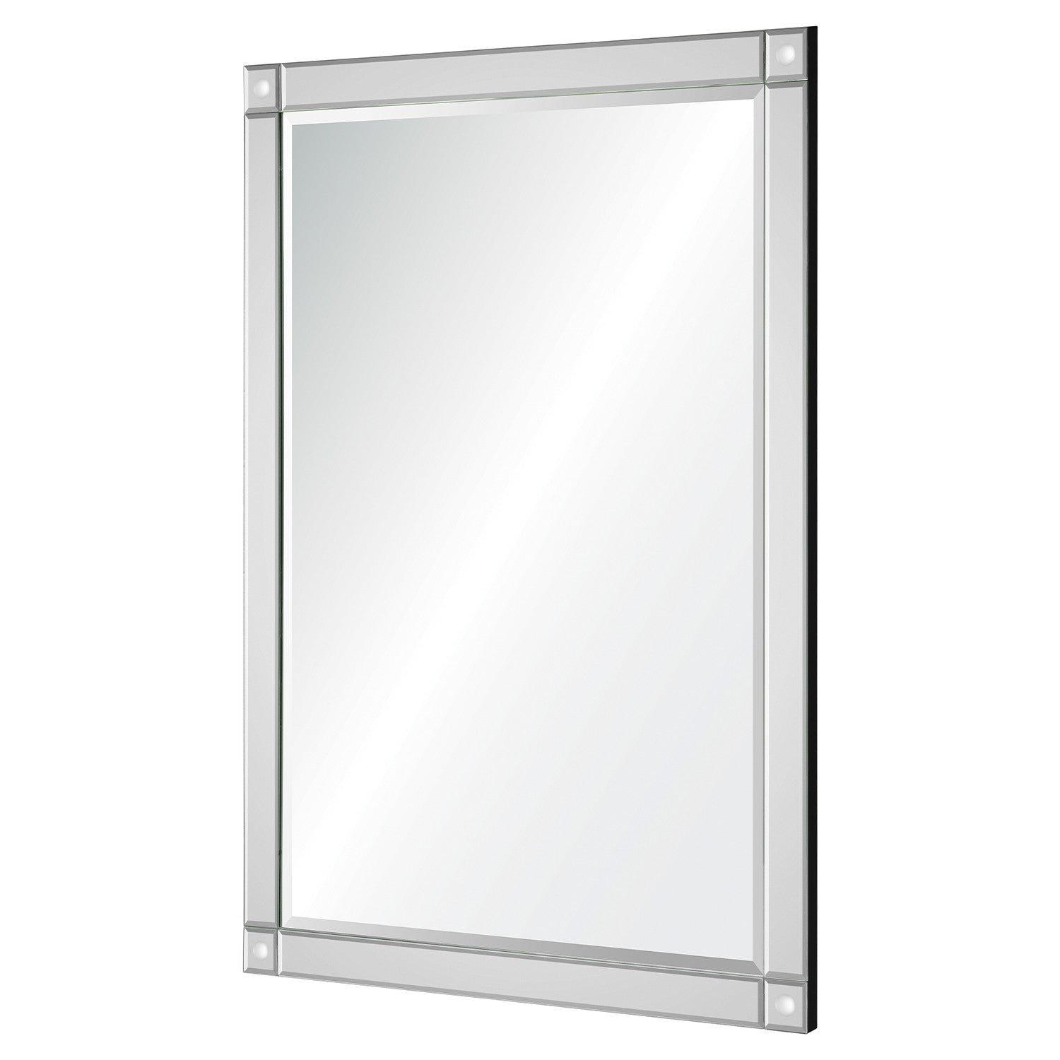 Mirror Framed Mirror with Corner Detail - Available in 2 Sizes