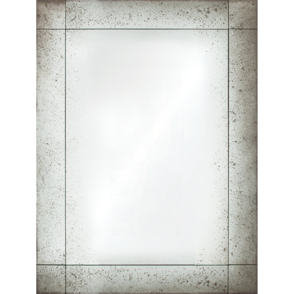 Large Antiqued Frameless Panel Mirror