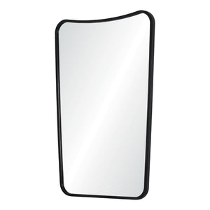 Curved Top Tapered Antiqued Mirror - Black Nickel