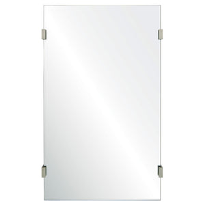 Frameless Mirror with Hardware Detail - Available in 3 Finishes and 2 Sizes