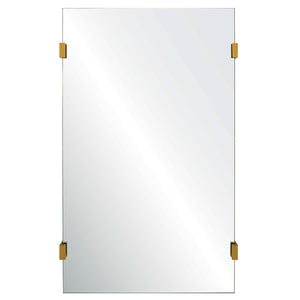 Frameless Mirror with Hardware Detail - Available in 3 Finishes and 2 Sizes