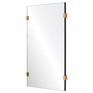 Frameless Mirror with Hardware Detail - Available in 3 Finishes and 2 Sizes