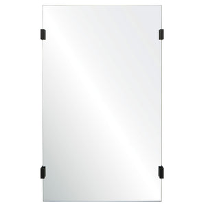 Frameless Mirror with Hardware Detail - Available in 3 Finishes and 2 Sizes