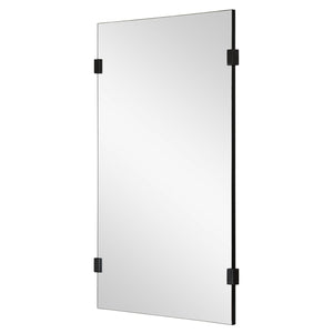 Frameless Mirror with Hardware Detail - Available in 3 Finishes and 2 Sizes