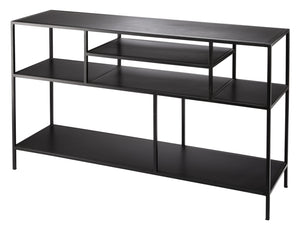 Element Shelved Console Table in Black Iron