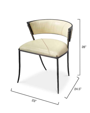 Nevado Chair - Off White Leather &  Black Iron