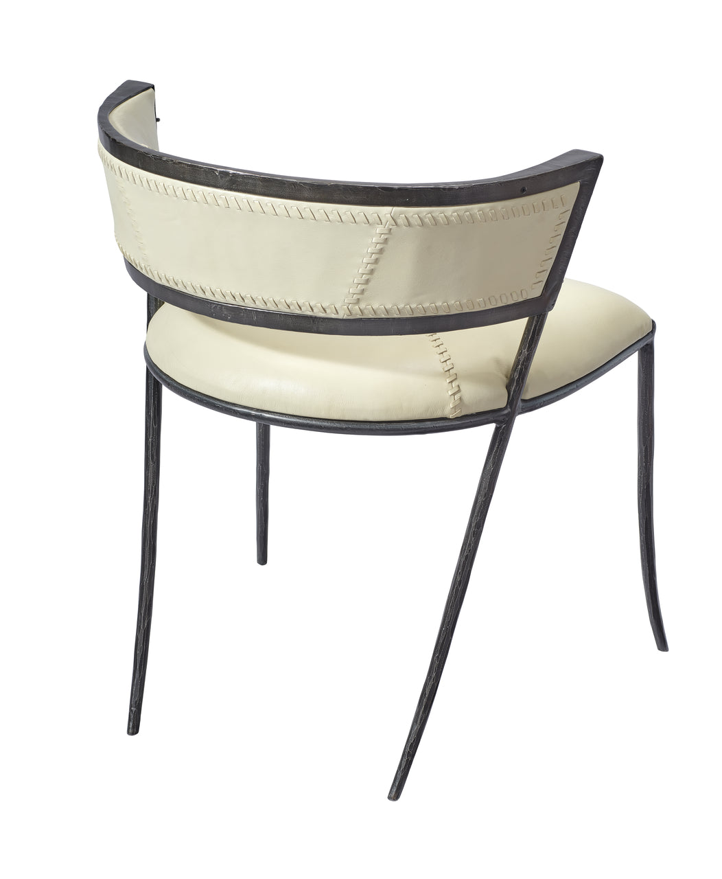 Nevado Chair - Off White Leather &  Black Iron