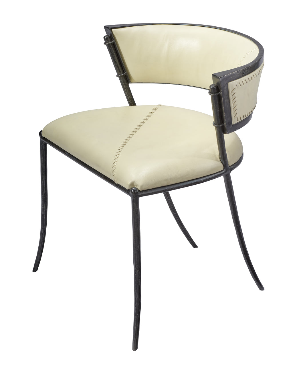 Nevado Chair - Off White Leather &  Black Iron