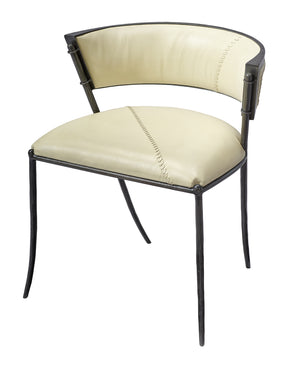 Nevado Chair - Off White Leather &  Black Iron