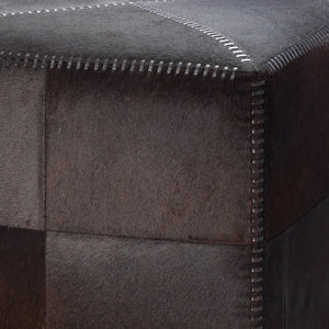 Large Rustic Ottoman - Espresso Hide