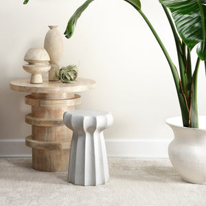 Revolve Side Table - White Washed