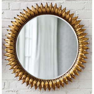 Regina Andrew Small Gold Leaf Sunflower Mirror