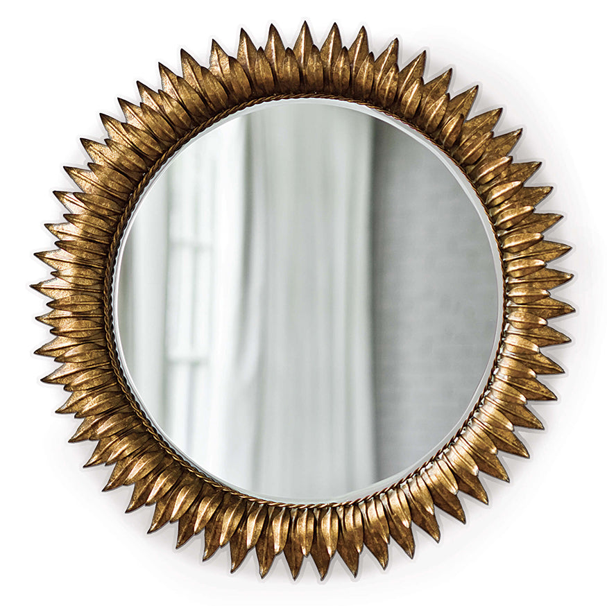 Regina Andrew Small Gold Leaf Sunflower Mirror