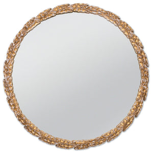 Regina Andrew Round Olive Branch Mirror – Gold Leaf