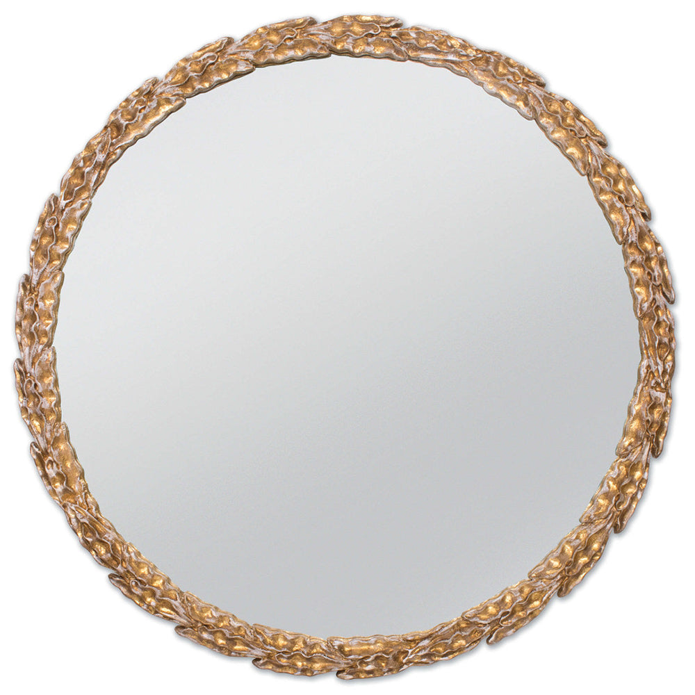 Regina Andrew Round Olive Branch Mirror – Gold Leaf
