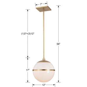Brian Patrick Flynn for Crystorama Truax 1 Light Aged Brass Chandelier