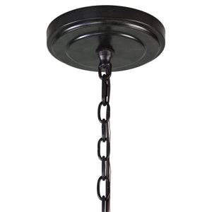 12-Light Leather Strap Chandelier – Black