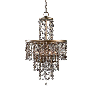 Jeweled Droplets Pendant – Crystal & Iron
