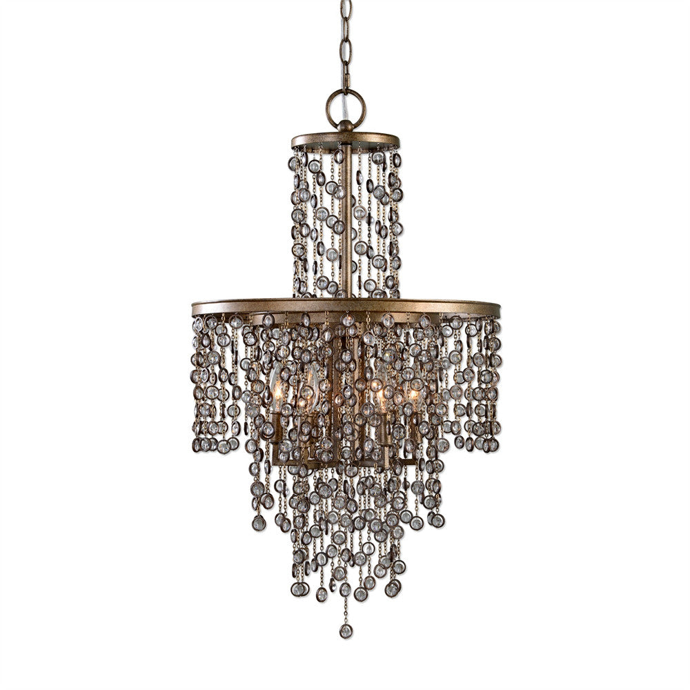 Jeweled Droplets Pendant – Crystal & Iron