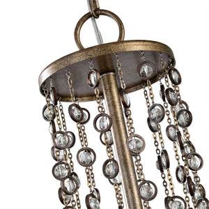 Jeweled Droplets Pendant – Crystal & Iron
