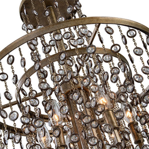Jeweled Droplets Pendant – Crystal & Iron