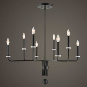 Ebony Elegance 8 Light Chandelier