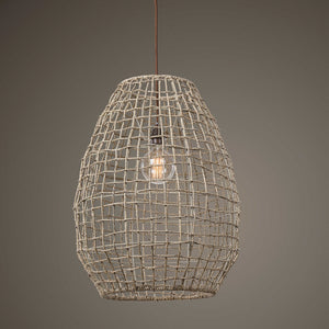 Uttermost Cross Weave Pendant - Seagrass