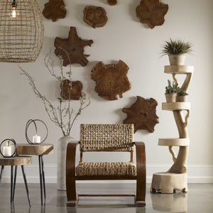 Uttermost Cross Weave Pendant - Seagrass