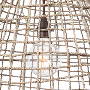 Uttermost Cross Weave Pendant - Seagrass