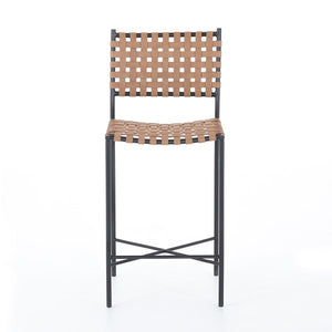 Garza Stool-Natural Leather-Counter