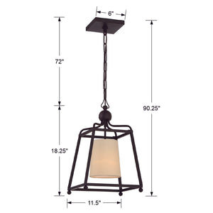 Libby Langdon for Crystorama Sylvan 1 Light Dark Bronze Pendant