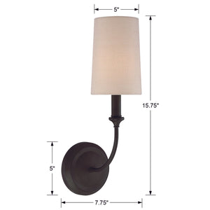 Libby Langdon for Crystorama Sylvan 1 Light Dark Bronze Sconce