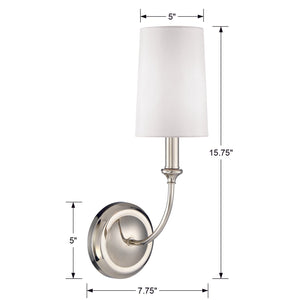 Libby Langdon for Crystorama Sylvan 1 Light Polished Nickel Sconce