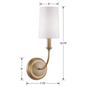 Libby Langdon for Crystorama Sylvan 1 Light Vibrant Gold Sconce