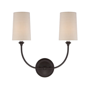 Libby Langdon for Crystorama Sylvan 2 Light Dark Bronze Sconce