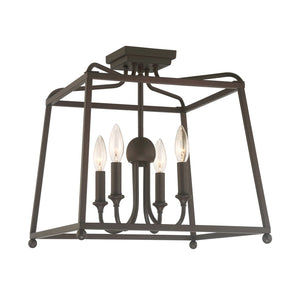 Libby Langdon for Crystorama Sylvan 4 Light Dark Bronze Ceiling Mount