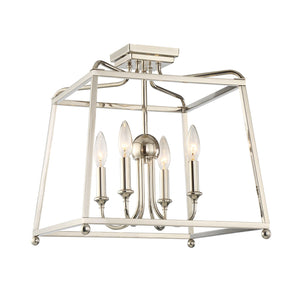 Libby Langdon for Crystorama Sylvan 4 Light Polished Nickel Ceiling Mount
