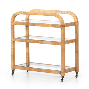 Grass Roots - Dory Bar Cart-Honey Rattan
