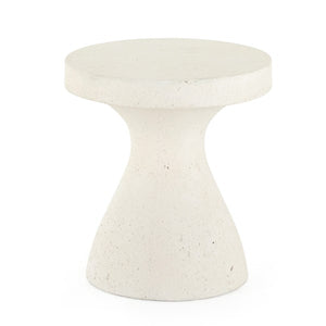 Koda Outdoor End Table-Textured White