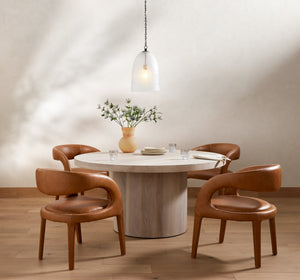 Hudson Round Dining Table-Ashen Walnut