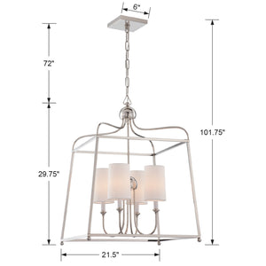 Libby Langdon for Crystorama Sylvan 4 Light Polished Nickel Chandelier