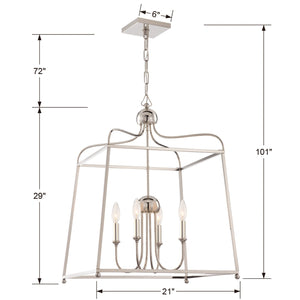 Libby Langdon for Crystorama Sylvan 4 Light Polished Nickel Chandelier