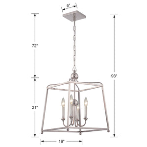 Libby Langdon for Crystorama Sylvan 4 Light Polished Nickel Chandelier
