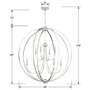 Libby Langdon for Crystorama Sylvan 8 Light Polished Nickel Chandelier