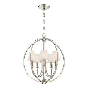 Libby Langdon for Crystorama Sylvan 5 Light Polished Nickel Chandelier