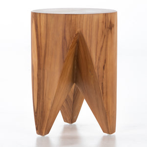 Petros Outdoor End Table-Natural Teak